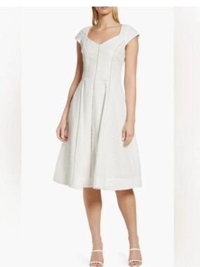 Rachel Parcell Embroidered Cotton
Fit and Flare Dress White Sz 2